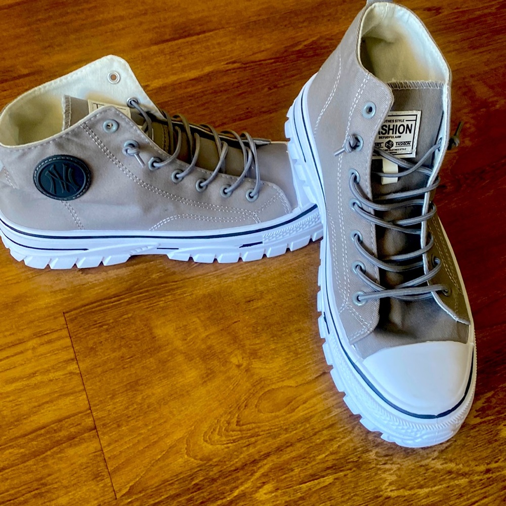 Brand new never worn gray high tops